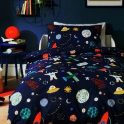 Habitat Kids Glow In The Dark Space Bedding Set - Toddler -Home Products Store 9581001 R Z006A