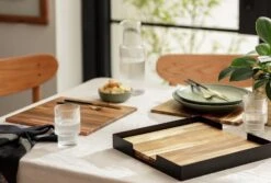 Habitat Set Of 4 Wooden Placemats With Tray 9 Habitat Set Of 4 Wooden Placemats With Tray -Home Products Store 9581317 R Z002C