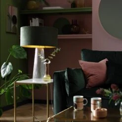 Habitat Gaia Velvet & Foil 40cm Drum Shade - Chive 15 Habitat Gaia Velvet & Foil 40cm Drum Shade - Chive -Home Products Store 9602564 R Z003C