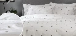 Habitat Tufted Spot White & Grey Bedding Set - Single -Home Products Store 9625826 R Z004A