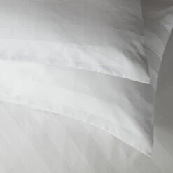 Habitat Cotton 400TC Sateen Stripe White Bedding Set -Double -Home Products Store 9648030 R Z003A